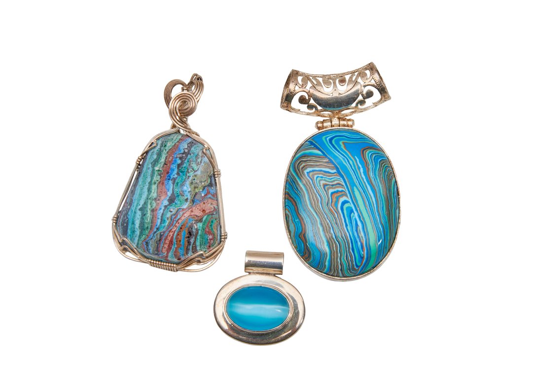 Three Sterling Silver Pendants- 55.86 G