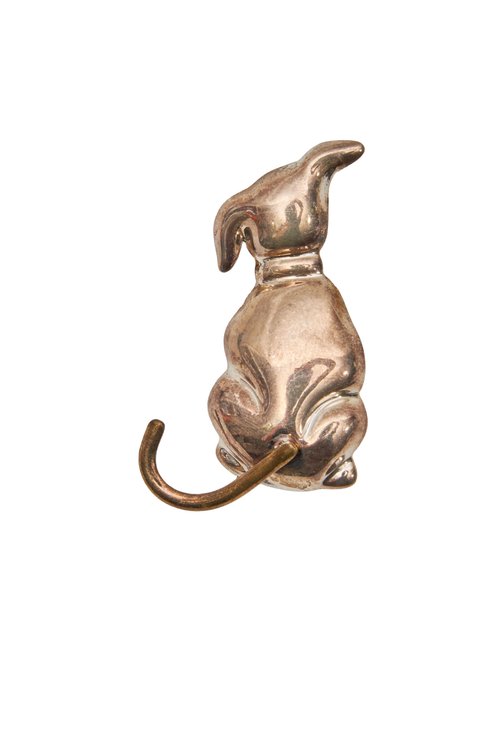 Dog w/ Wagging Tail- Sterling Silver Brooch- 18.9G