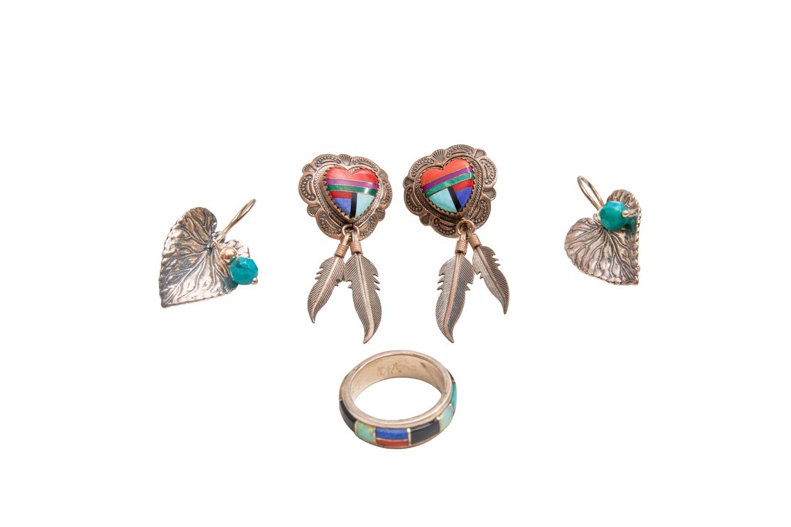 Sterling / 14K Native American Jewelry- 18.32 G