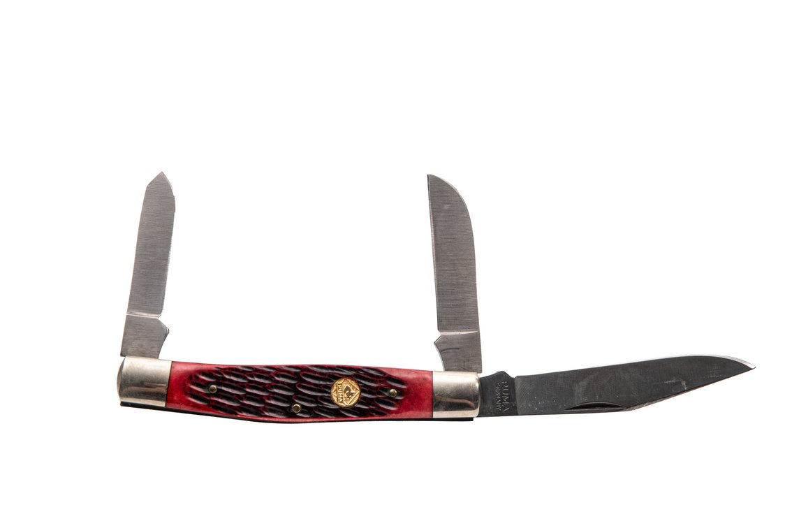 Vintage Puma Stockman Knife with Red Bone Scales