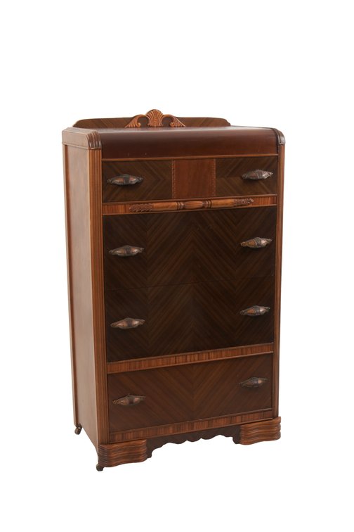 Art Deco Waterfall 4 Drawer Dresser