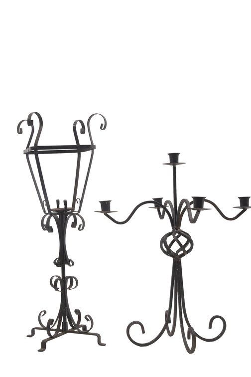 Pair of Metal Candle Holders