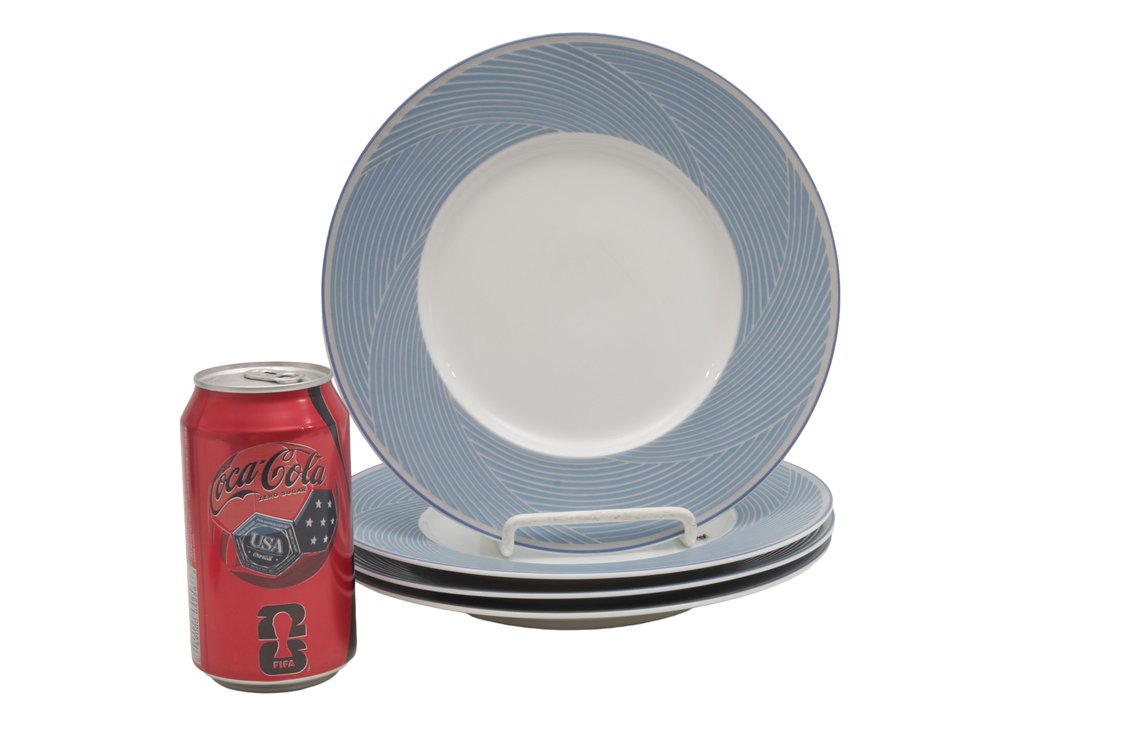 4 Dansk Jacquard Blue 9" Plates