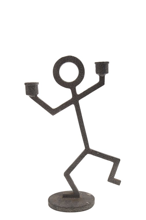 Vtg Dancing Stickman Candle Stick