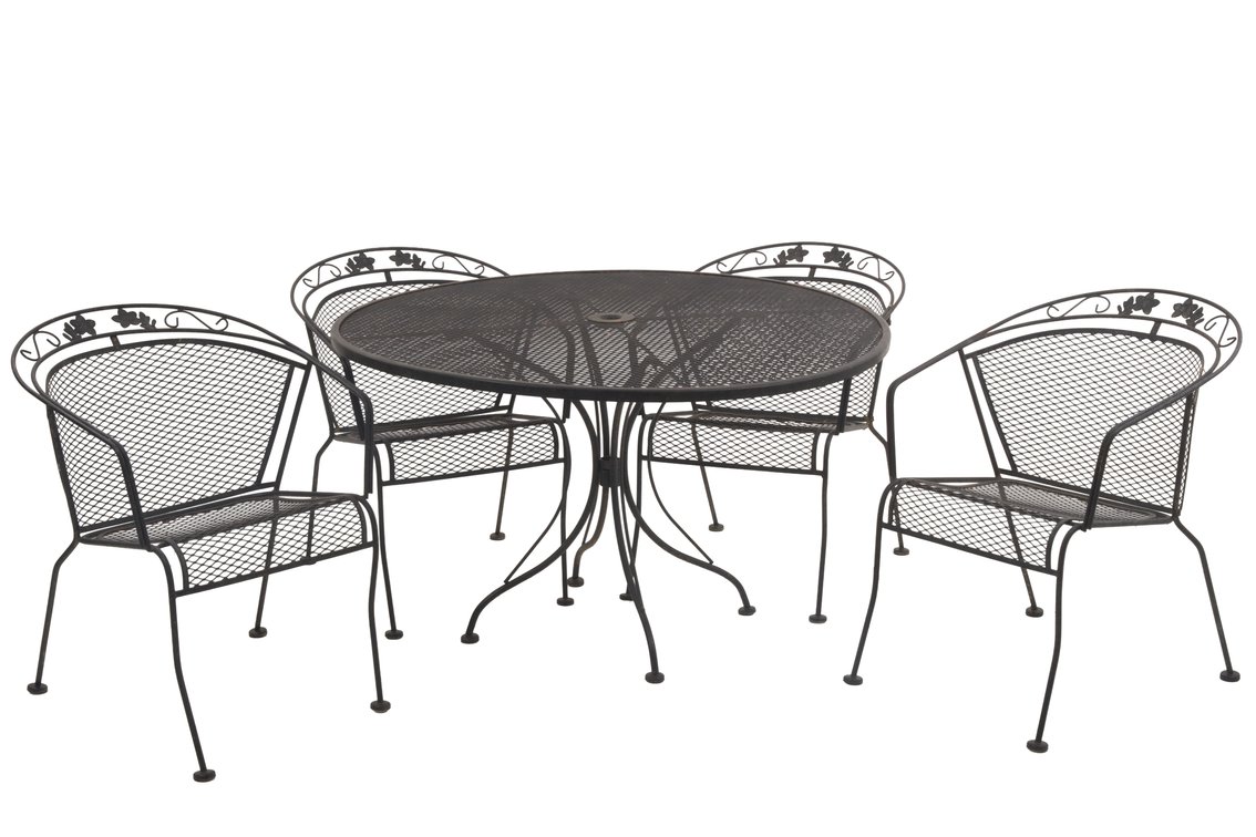 Vintage Woodard Mesh Iron Patio Set w/ Table