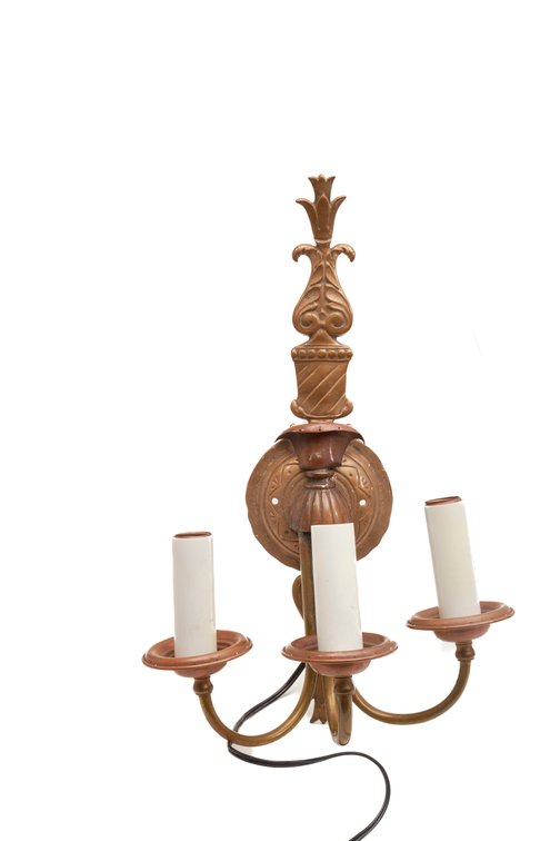 Copper & Brass Lighted Candelabra