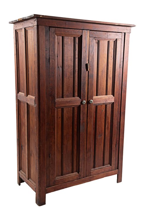 Antique Solid Wood, Paneled Wardrobe