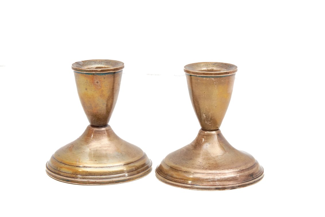 Pair of Duchin Weighted Sterling Candle Sticks