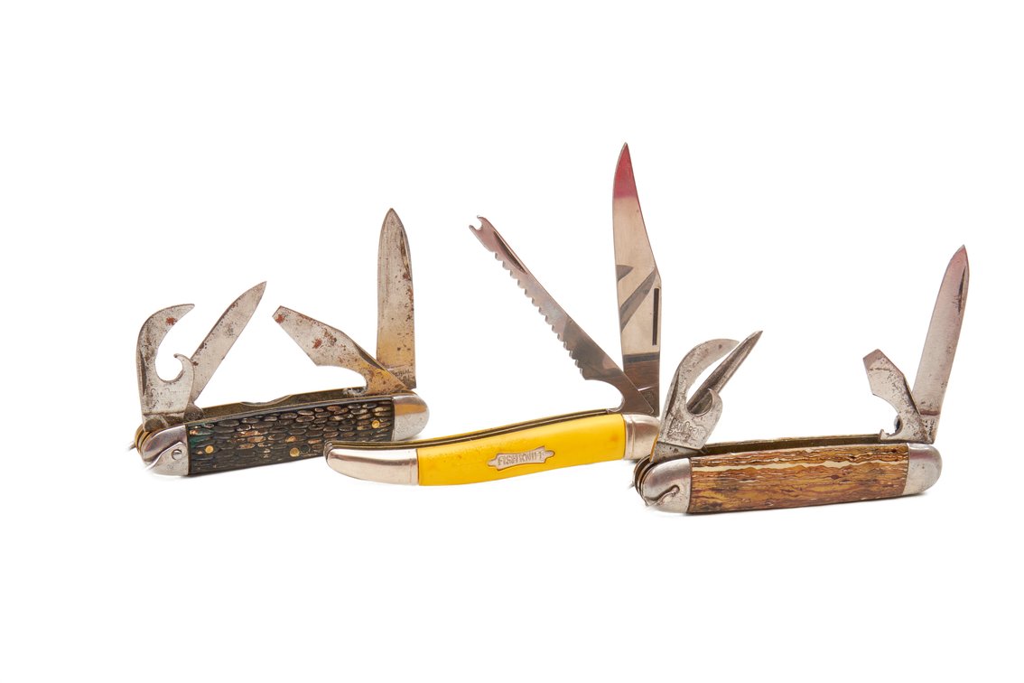 3 Vintage Folding Knives- Imperial & Hammer