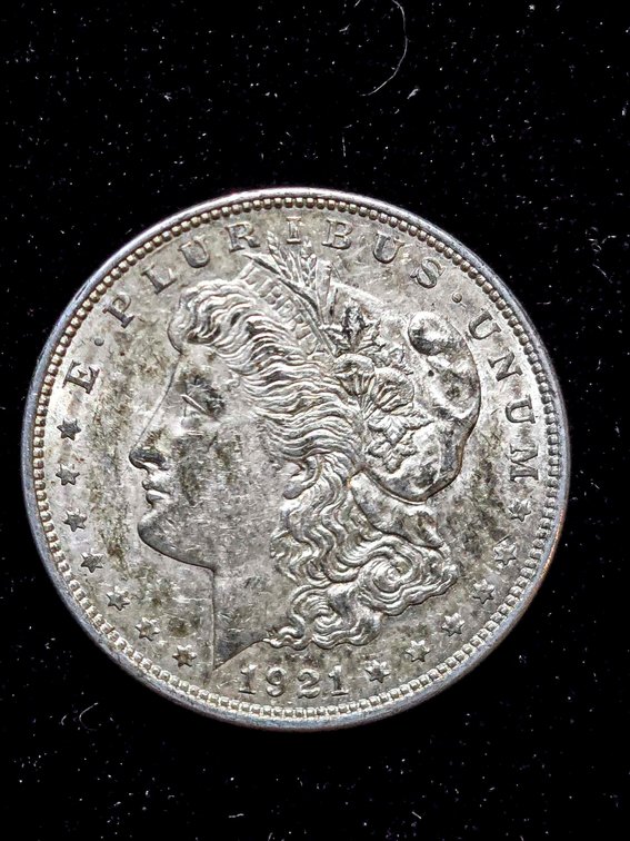 1921 Morgan Silver Dollar, Estimated AU Condition