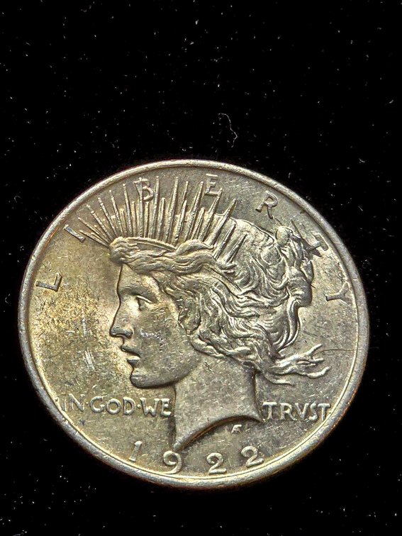 1922 Peace Silver Dollar Coin in Estimated AU Condition