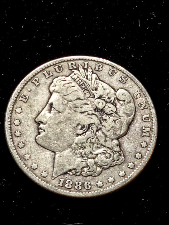 1886 Morgan Silver Dollar Coin in Estimated Fine Condition
