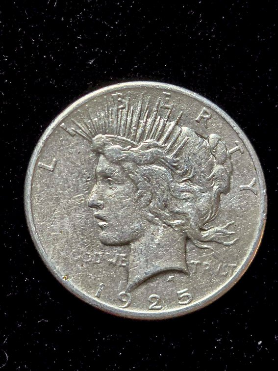 1925 Peace Silver Dollar in Estimated VF Condition