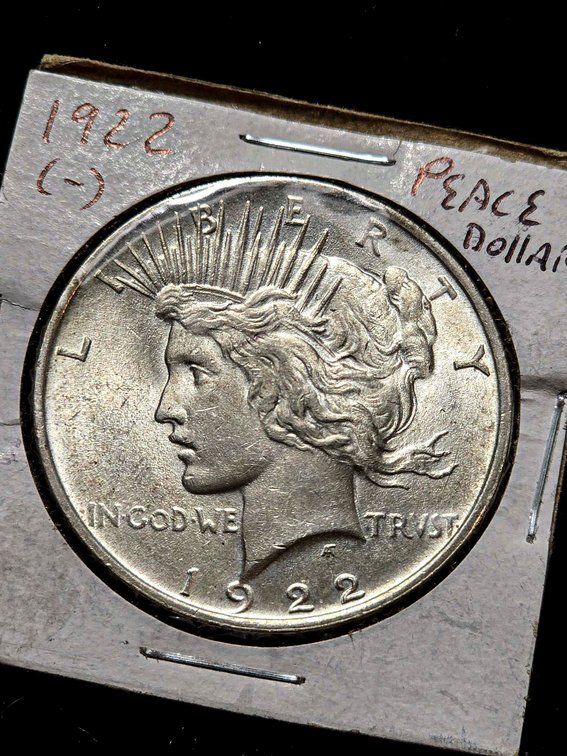 1922 Peace Dollar Graded AU 55+