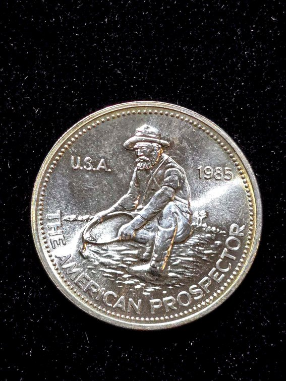 1985 Engelhard American Prospector 1 oz .999 Fine Silver Round