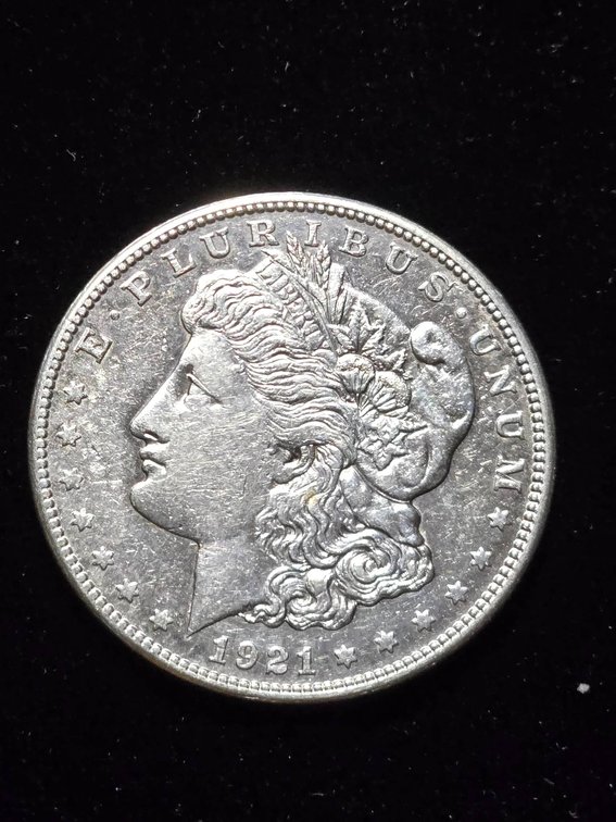 1921 S Morgan Silver Dollar, Estimated AU Condition