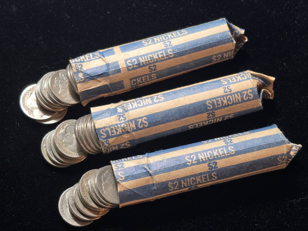 Rolls of Buffalo Nickels, Various Dates and Conditions