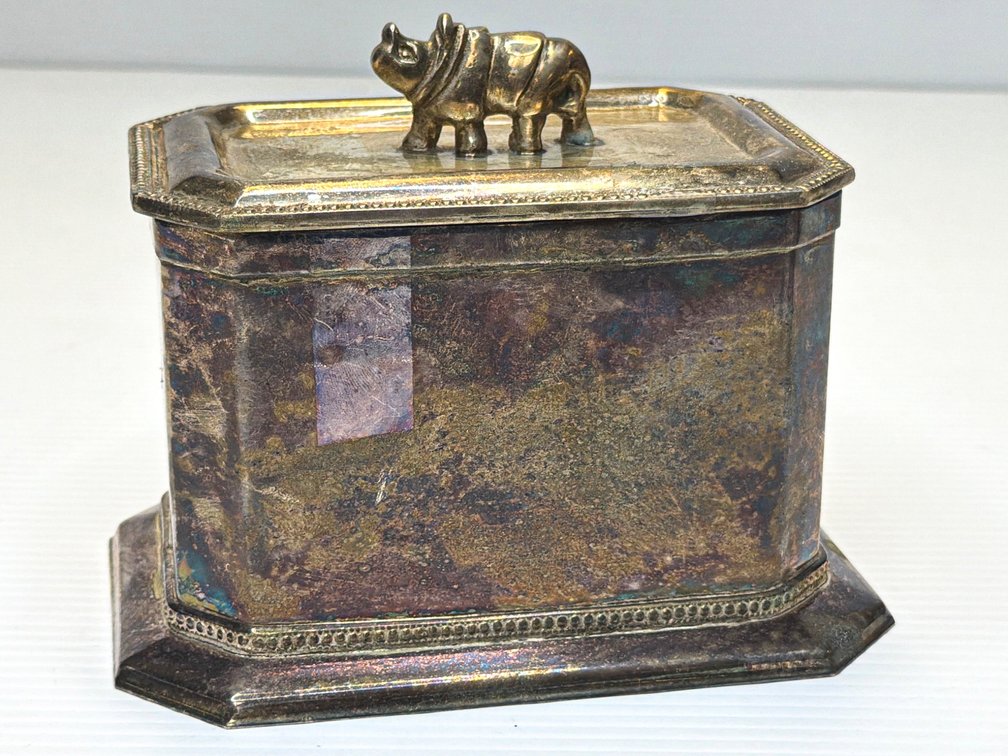 Silver Plate Rhinoceros Box