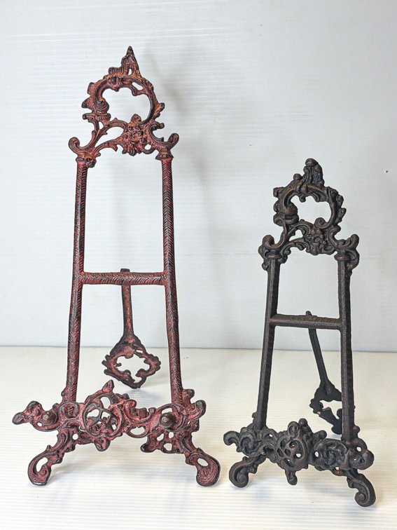 Ornate Cast Iron Adjustable Display Easels