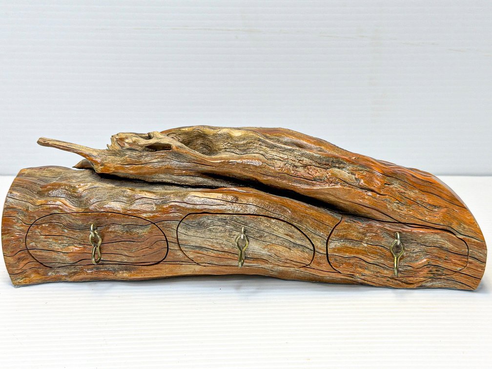 John Snyder Carved Wooden Box With Three Drawers