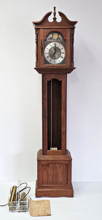 Handcrafted Silas L. Strickland Grandfather Clock with Emperor Clock Company Movement