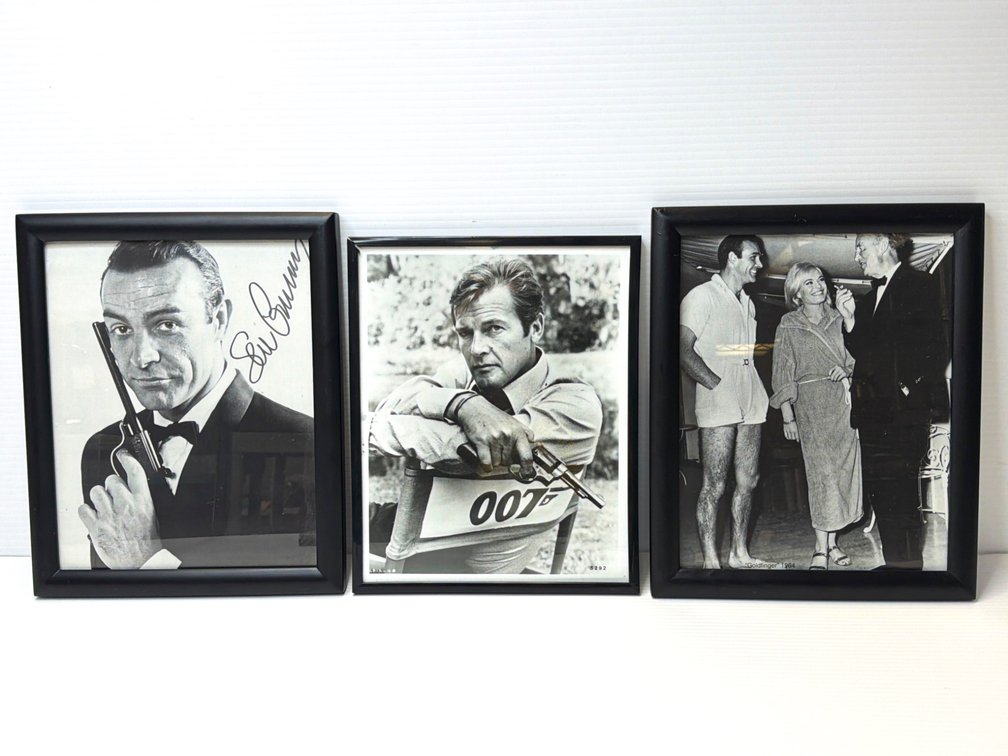 Three Framed 8” x 10” James Bond Studio Photo Prints
