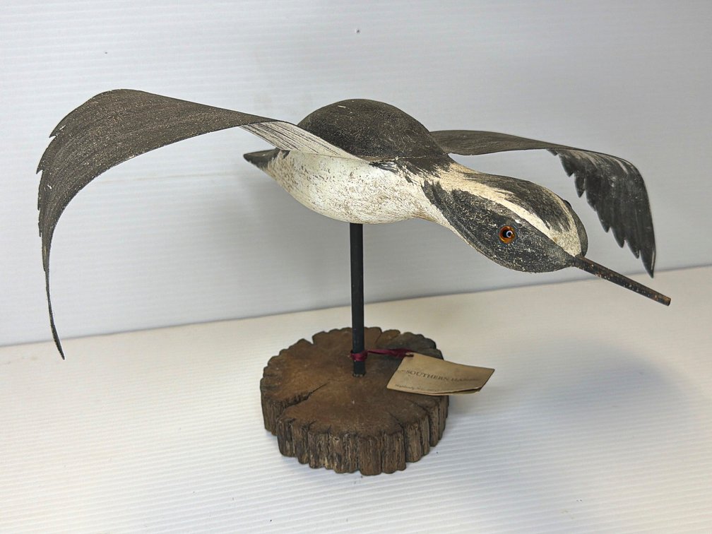 Richard Morgan Handmade Bird Sculpture with Metal Wings