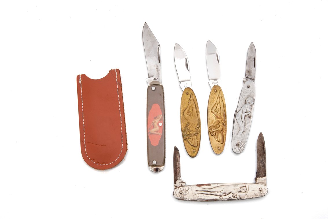Art- Nouveau Nude Pocket Knives