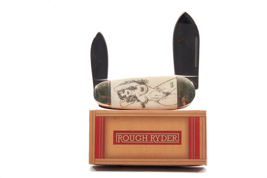 Custom Engraved Rough Rider Pocket Knife by Butch