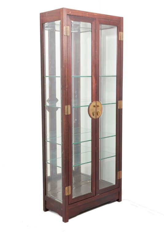Rosewood Display Cabinet With 4 Glass Shelves