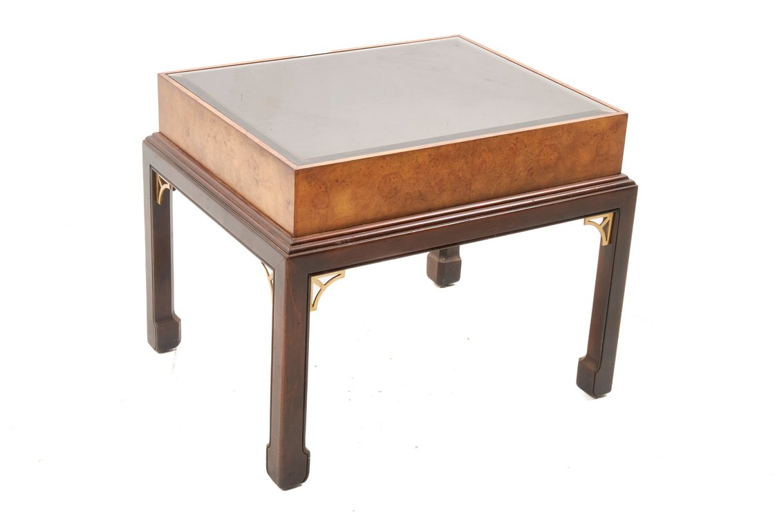 Columbia Mfg Co. Glass Top Display Table w/Brass D