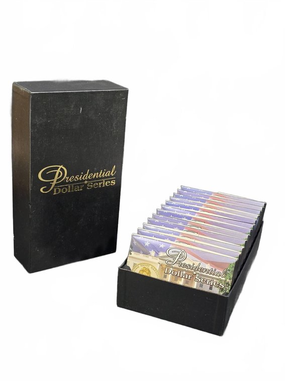 Presidential Dollar Series Coin Set With Gold and