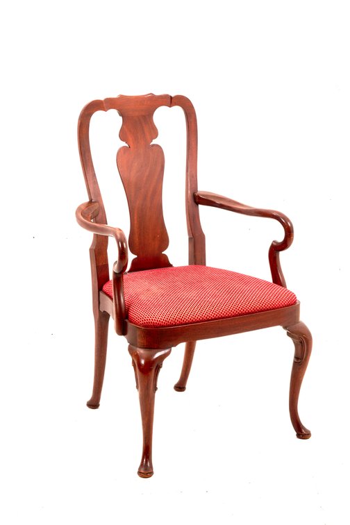 Mahogany Queen Anne Style Arm Chair