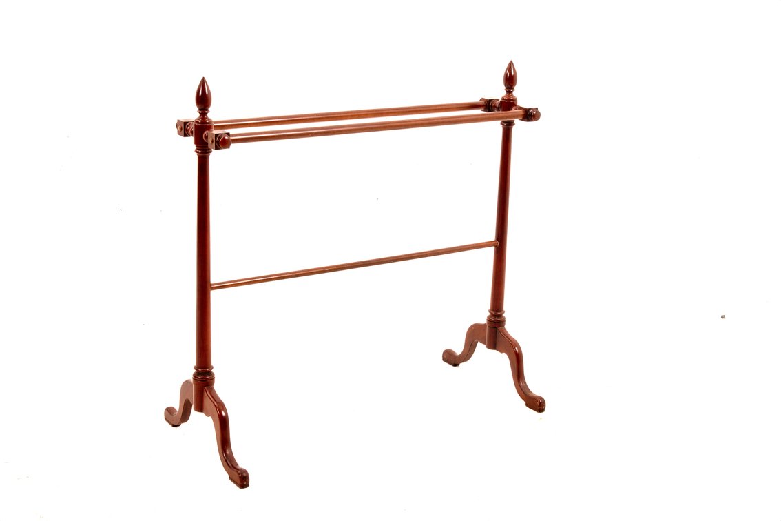 Wooden Quilt or Blanket Rack with Finials