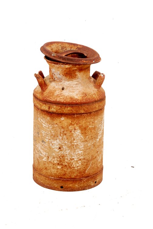 Old Metal Milk Can with Removable Lid