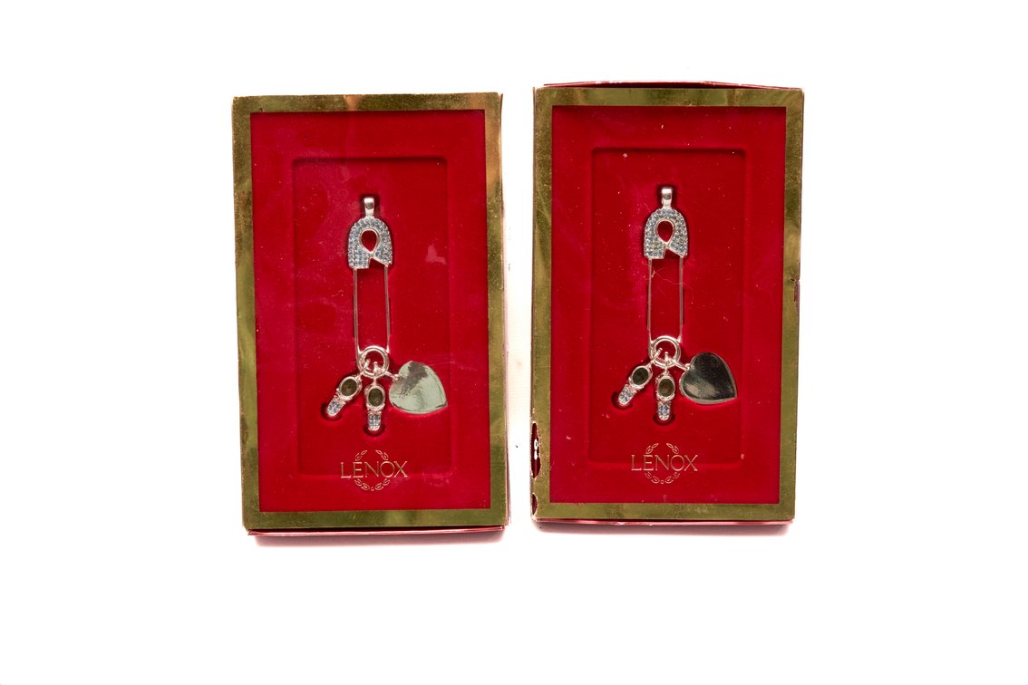 Two- Lenox- "Baby Jewels" Holiday Ornaments
