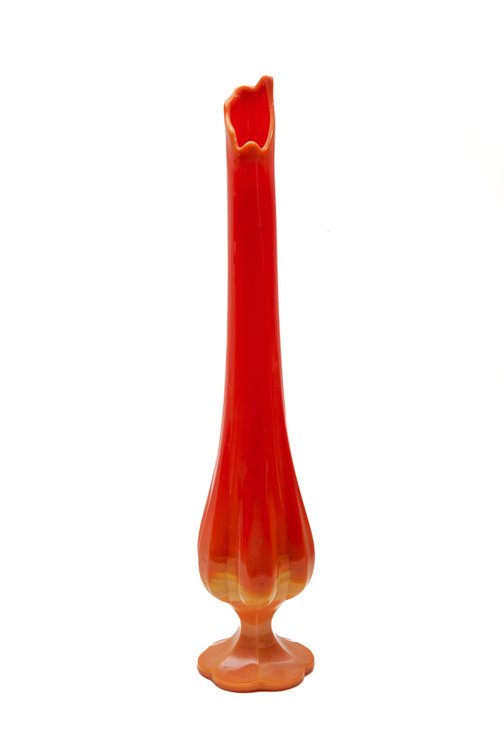 Vtg L.E. Smith Bittersweet Orange Swung Vase