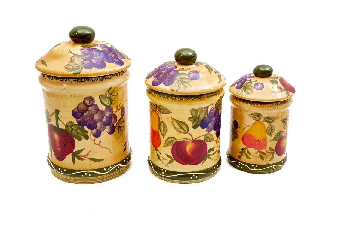 3 Canister Set- Hand-Painted- Casa Vero