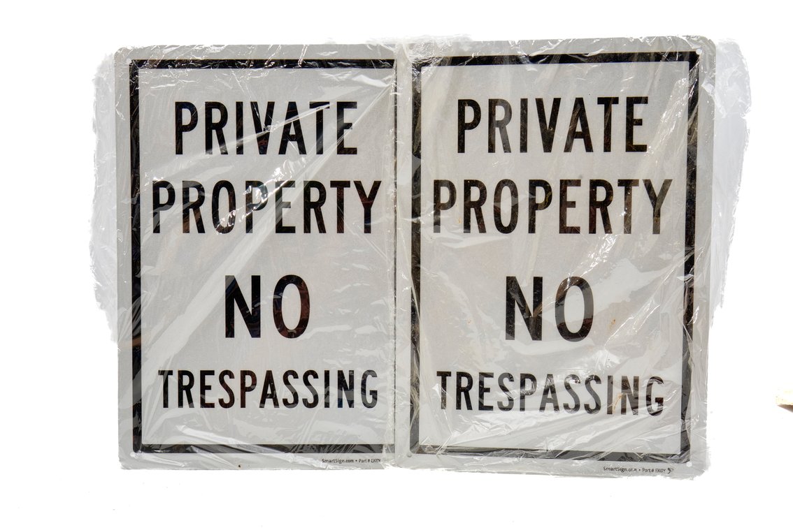 2- Reflective, Metal NO TRESPASSING Signs
