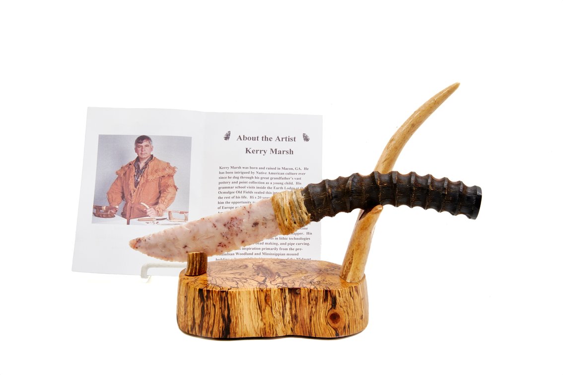 Kerry Marsh Agatized Coral Knife with Antelope