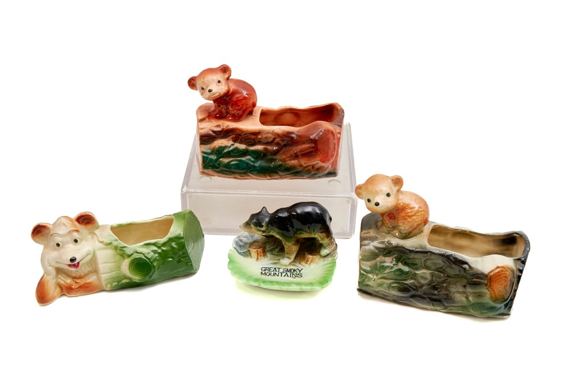 Bear Planters and Great Smoky Mountains Trinket Tr
