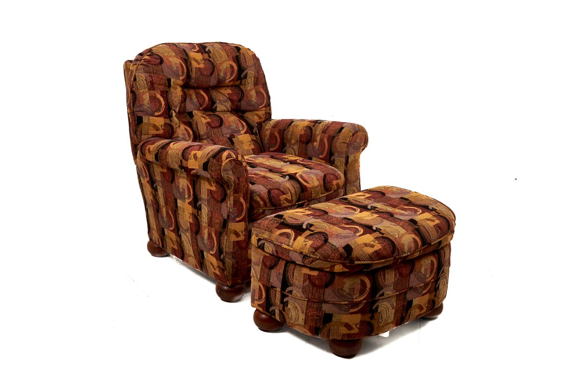 Best Chairs Ottoman & Club Chair Set in Merlot
