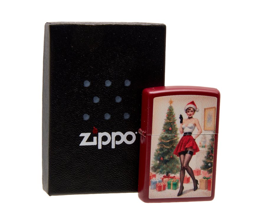 Zippo Christmas Tree Pinup Girl Lighter - NIP