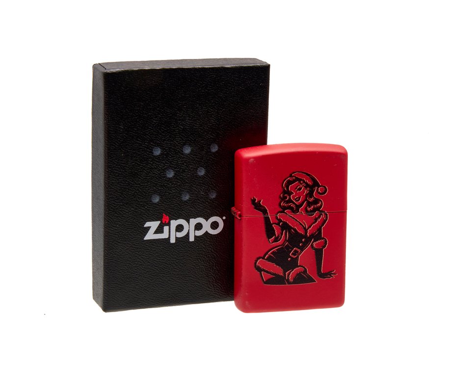 Zippo Christmas Gal Outline Lighter - NIB