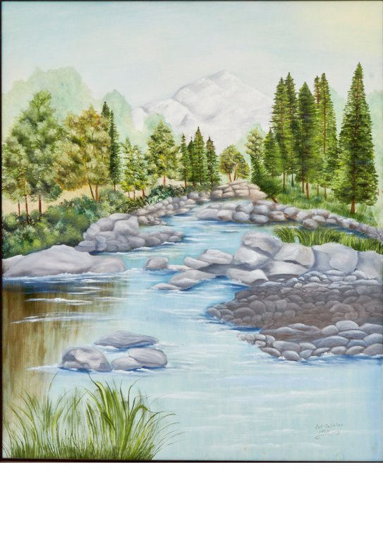 Dot Gallaher 1993 Signed Framed Landscape Painting