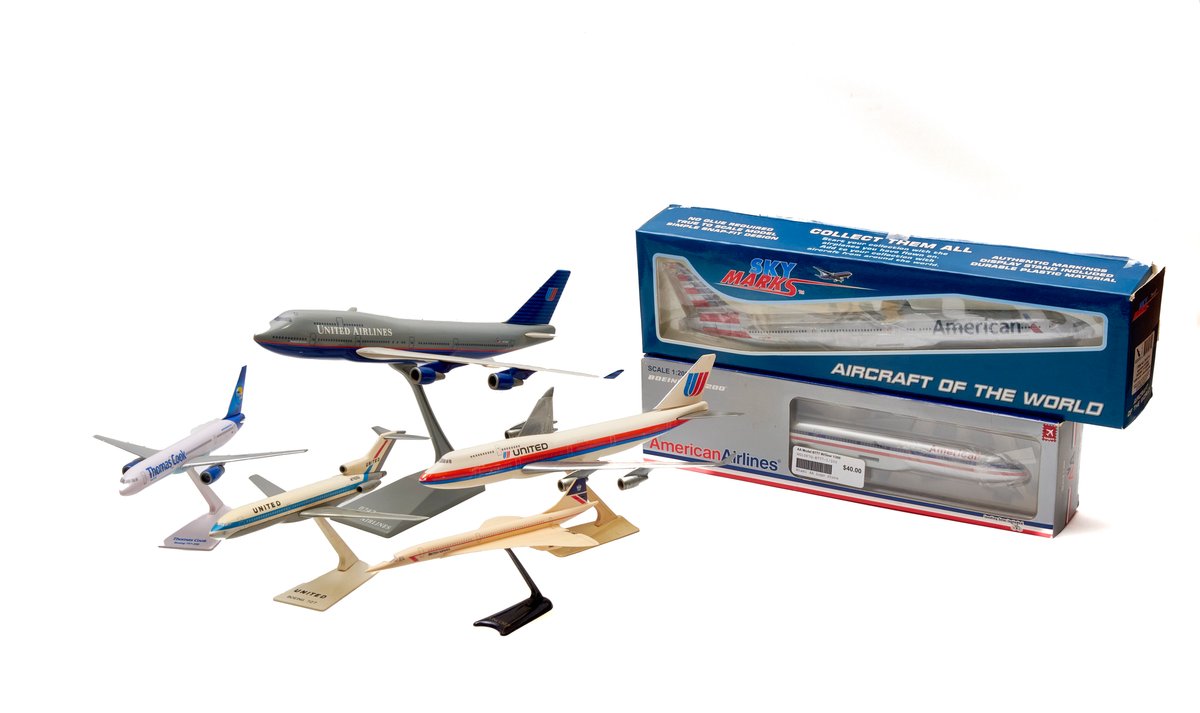 Seven Airline Airplane Models- United, American +