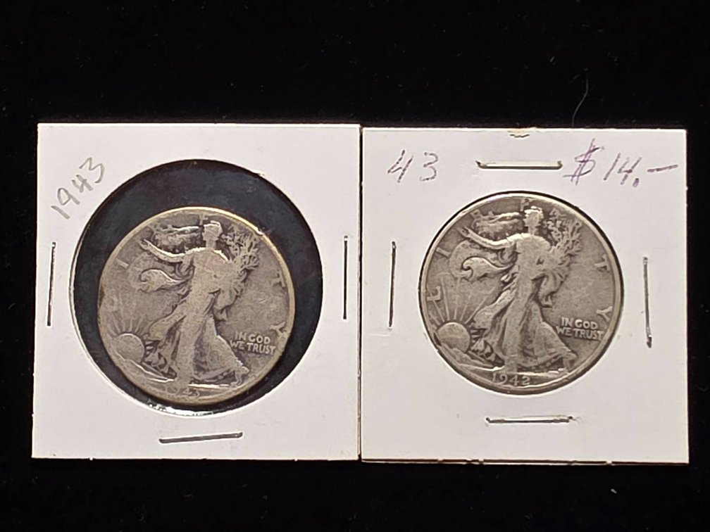 1943 Walking Liberty Half Dollar Pair