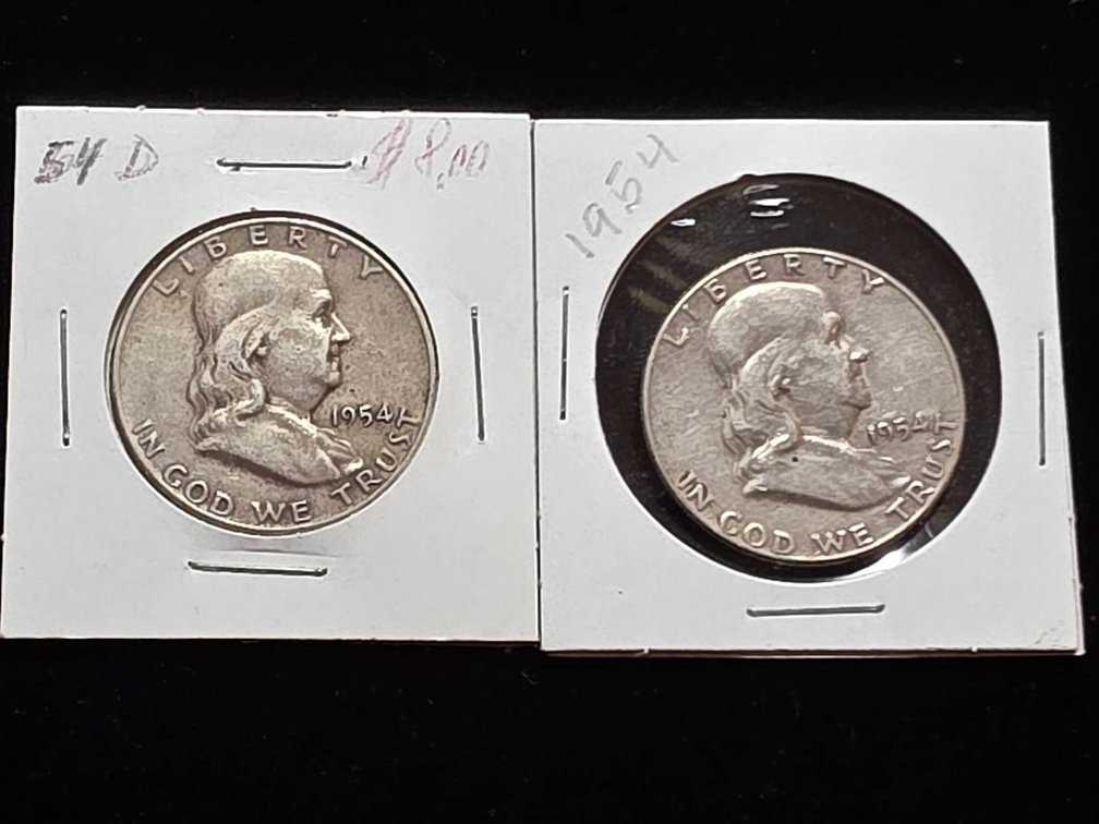 1954-D & 1954 Franklin Half Dollar Coins