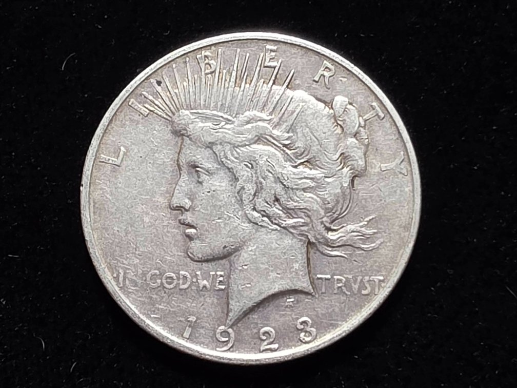 1923 D Peace Silver Dollar Coin, United States
