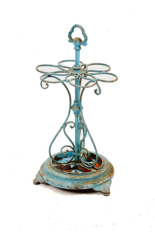 Antique Cast Iron & Metal Umbrella Stand